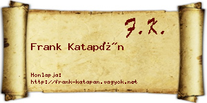 Frank Katapán névjegykártya